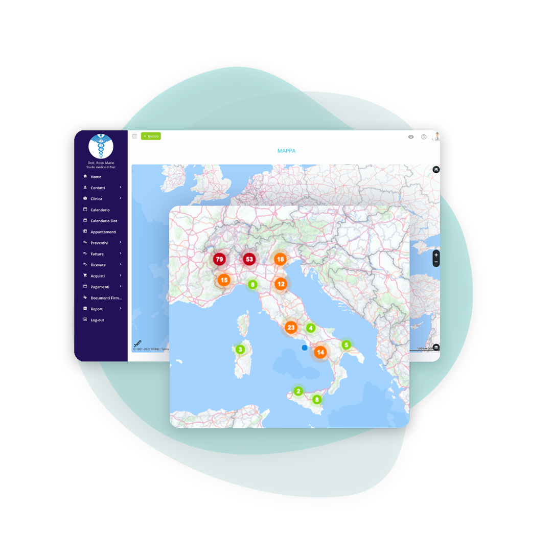 Mappa pazienti geolocalizzata