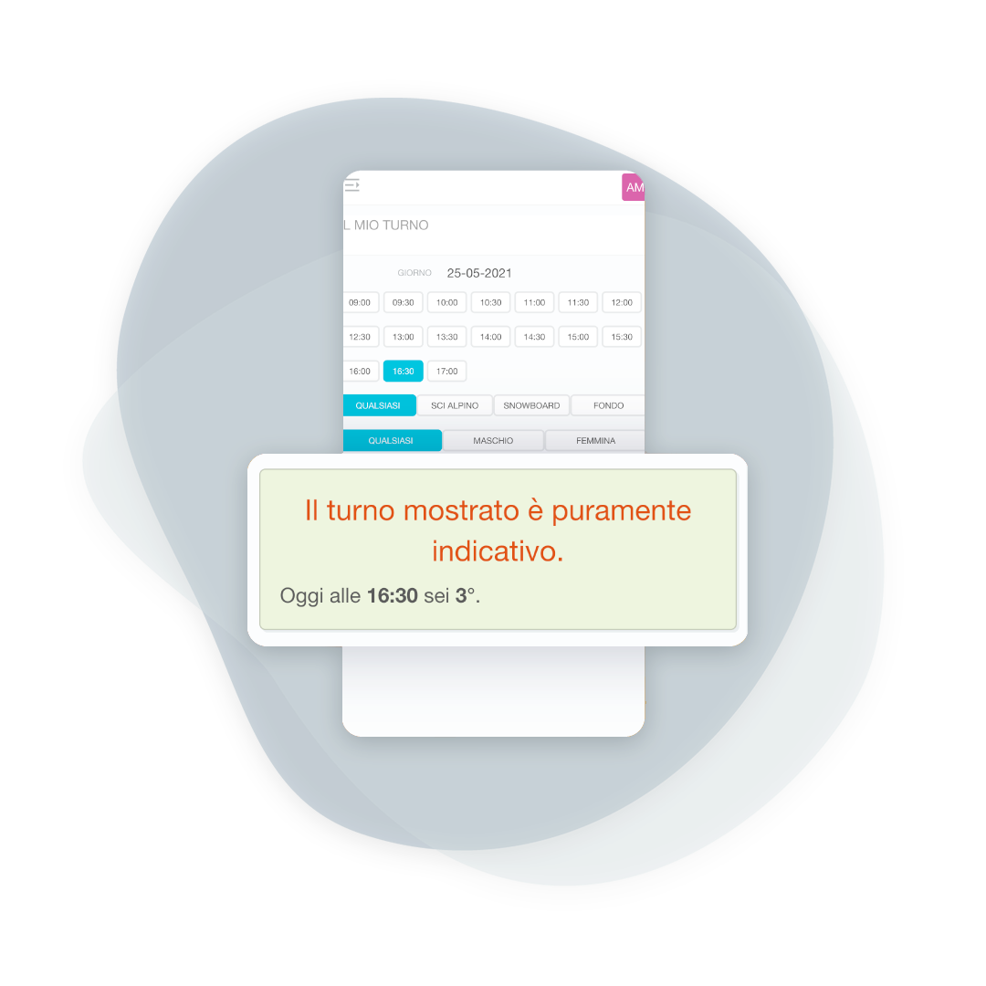Ordine di uscita maestri: prospetto anonimo su smartphone con BeebeeSki