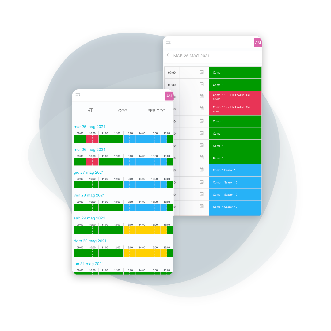 Quadro ore del maestro su smartphone: lezioni e dettagli in BeebeeSki