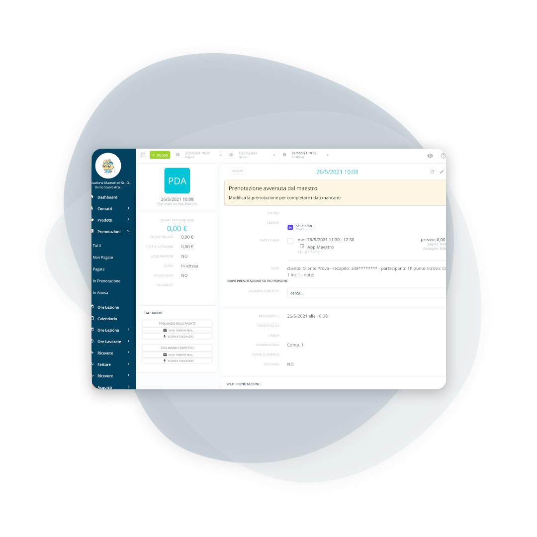 Elenco prenotazioni fai-da-te: approvazione e gestione da parte della segreteria