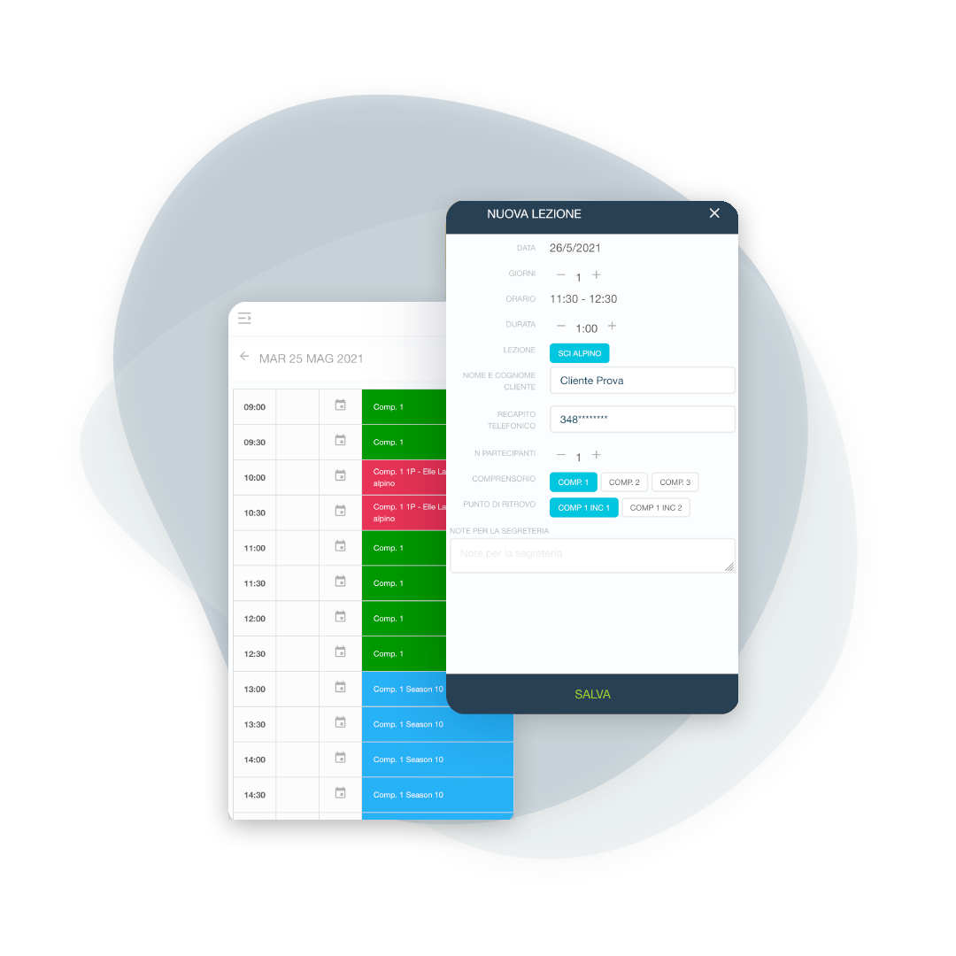 Richiesta prenotazione dal maestro: flusso rapido tra app e segreteria
