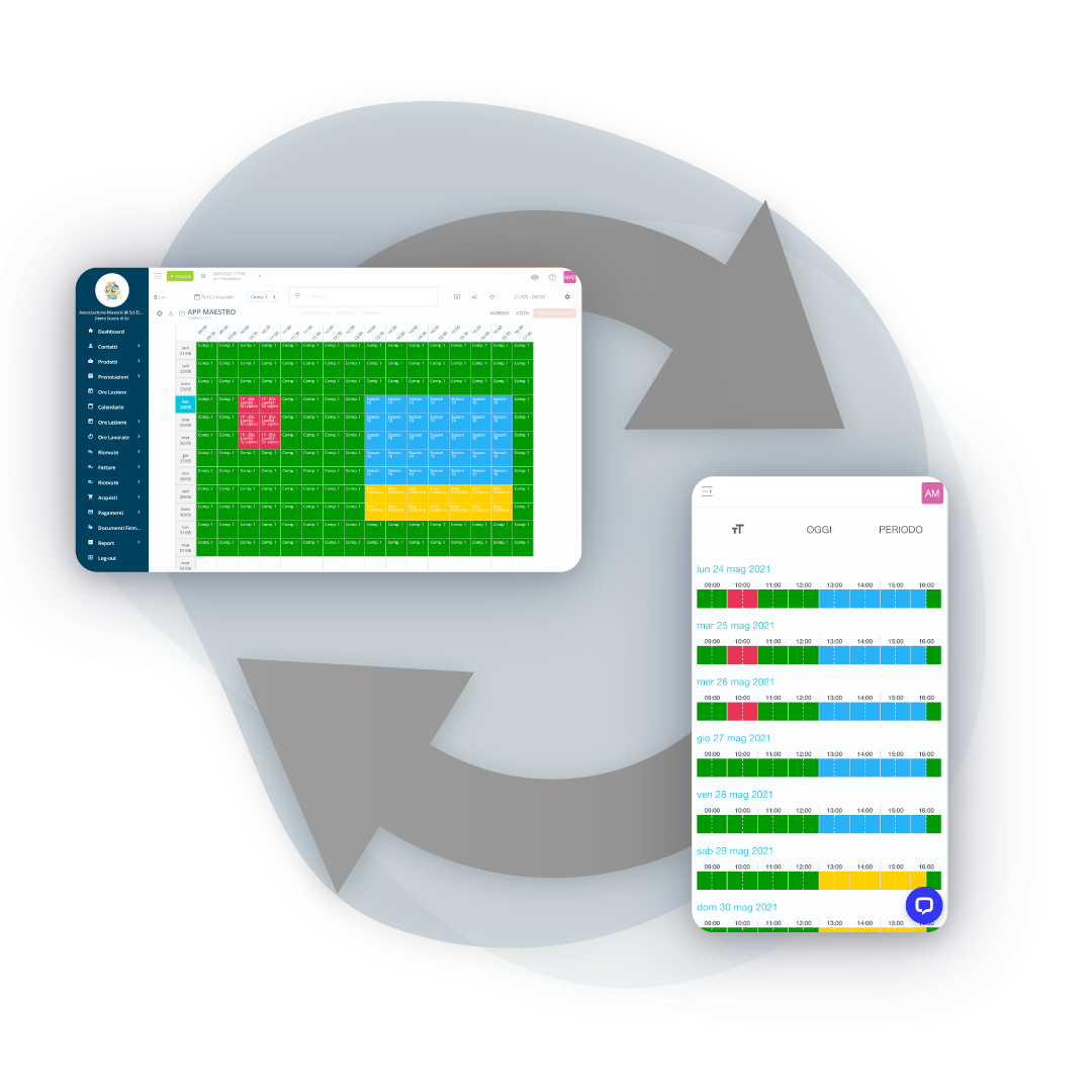 Tabellone per scuole sci con più operatori